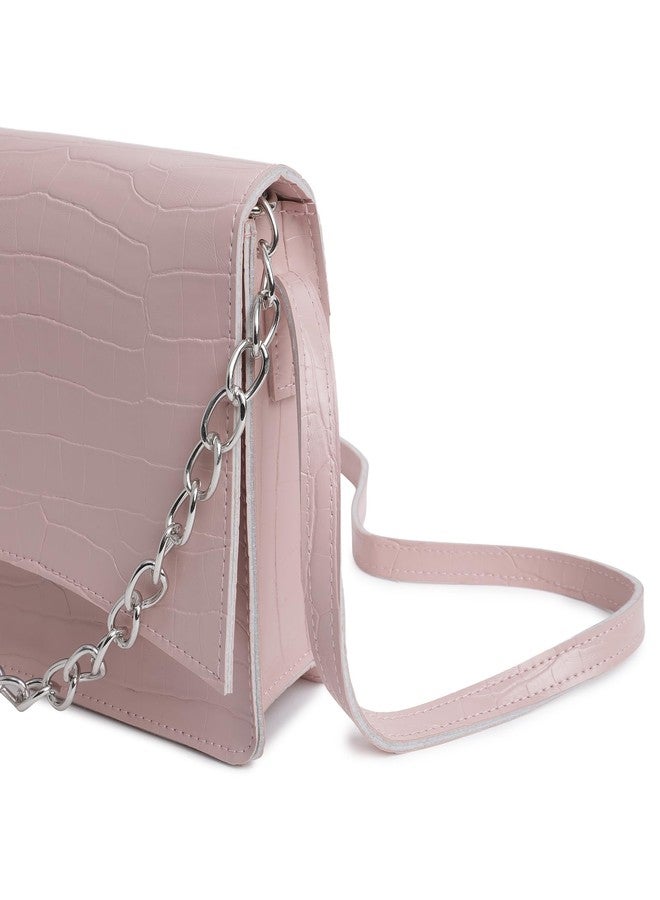Fastrack Party Sling Bag for Women |Stylish and Structured Handbag for Girls, Ladies, Women | Textured Bag Made of faux Leather (pink) - Image 2